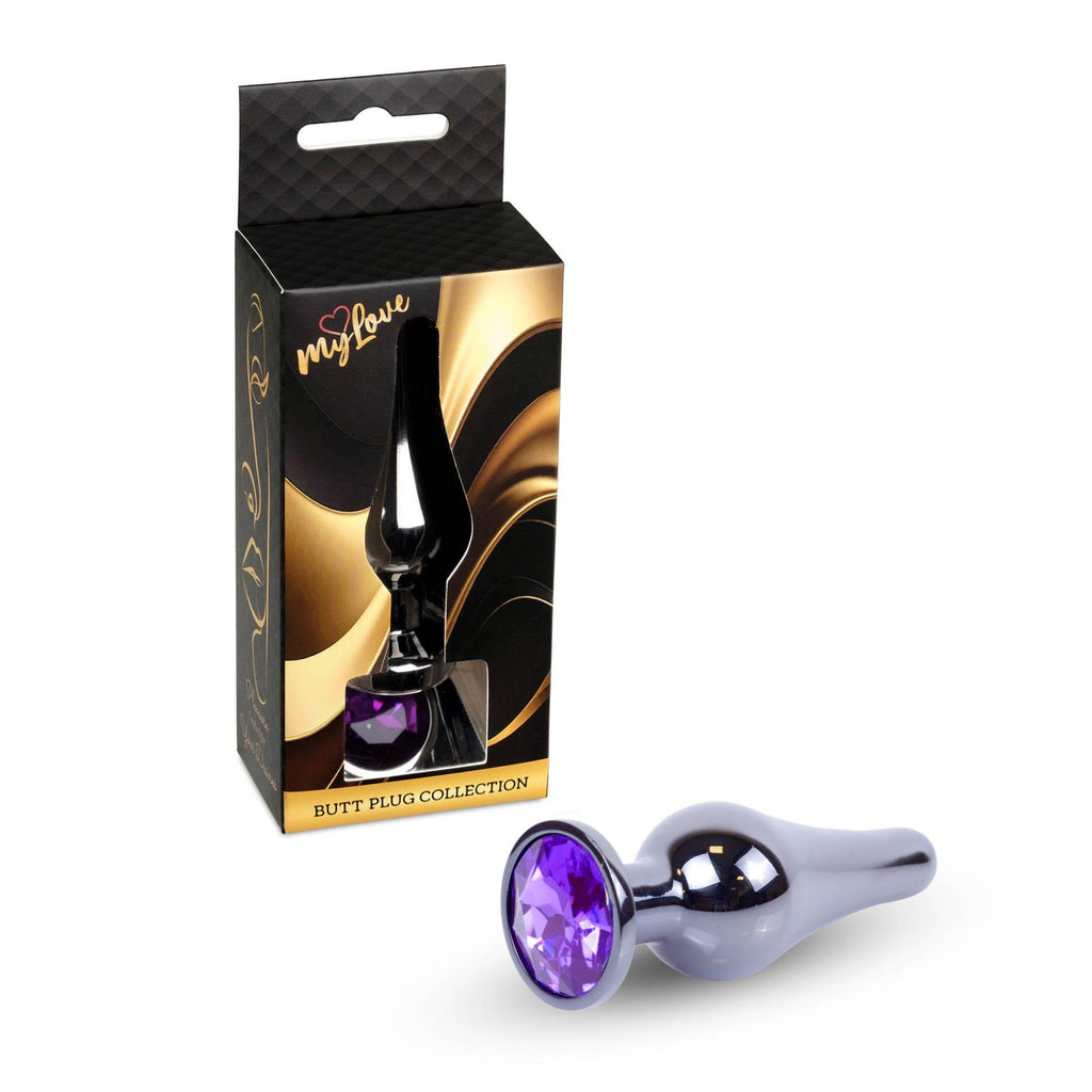 MyLove Toys Jewellery Butt Plug · anální kolík se šperkem, tmavě stříbrný s fialovým kamenem
