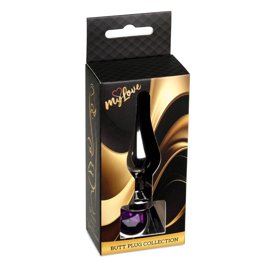MyLove Toys Jewellery Butt Plug · anální kolík se šperkem, tmavě stříbrný s fialovým kamenem