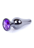 B Series HeavyFun Plug-Jewellery Dark Silver Butt Plug · anální kolík z oceli, fialový kámen