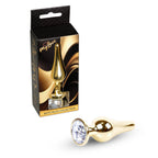 MyLove Toys Jewellery Butt Plug · anální kolík se šperkem, zlatý s čirým kamenem