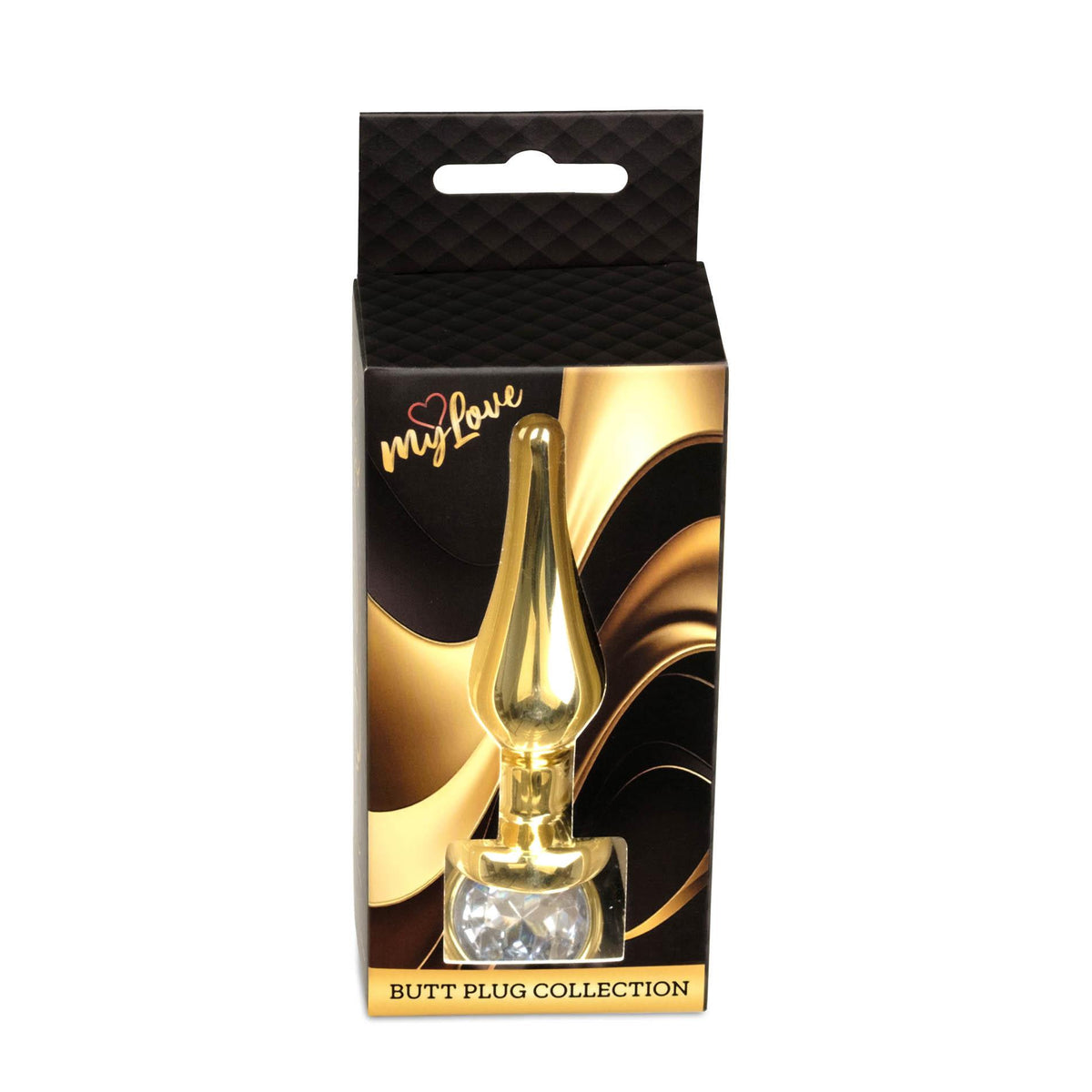 MyLove Toys Jewellery Butt Plug · anální kolík se šperkem, zlatý s čirým kamenem