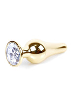 MyLove Toys Jewellery Butt Plug · anální kolík se šperkem, zlatý s čirým kamenem
