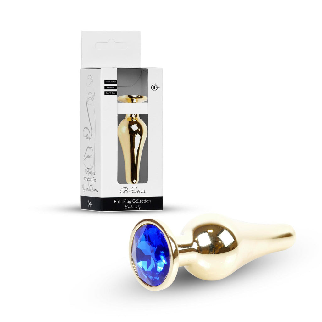 Plug-Jewellery Gold BUTT PLUG- Dark Blue