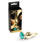 MyLove Toys Jewellery Butt Plug · anální kolík se šperkem, zlatý s zeleným kamenem