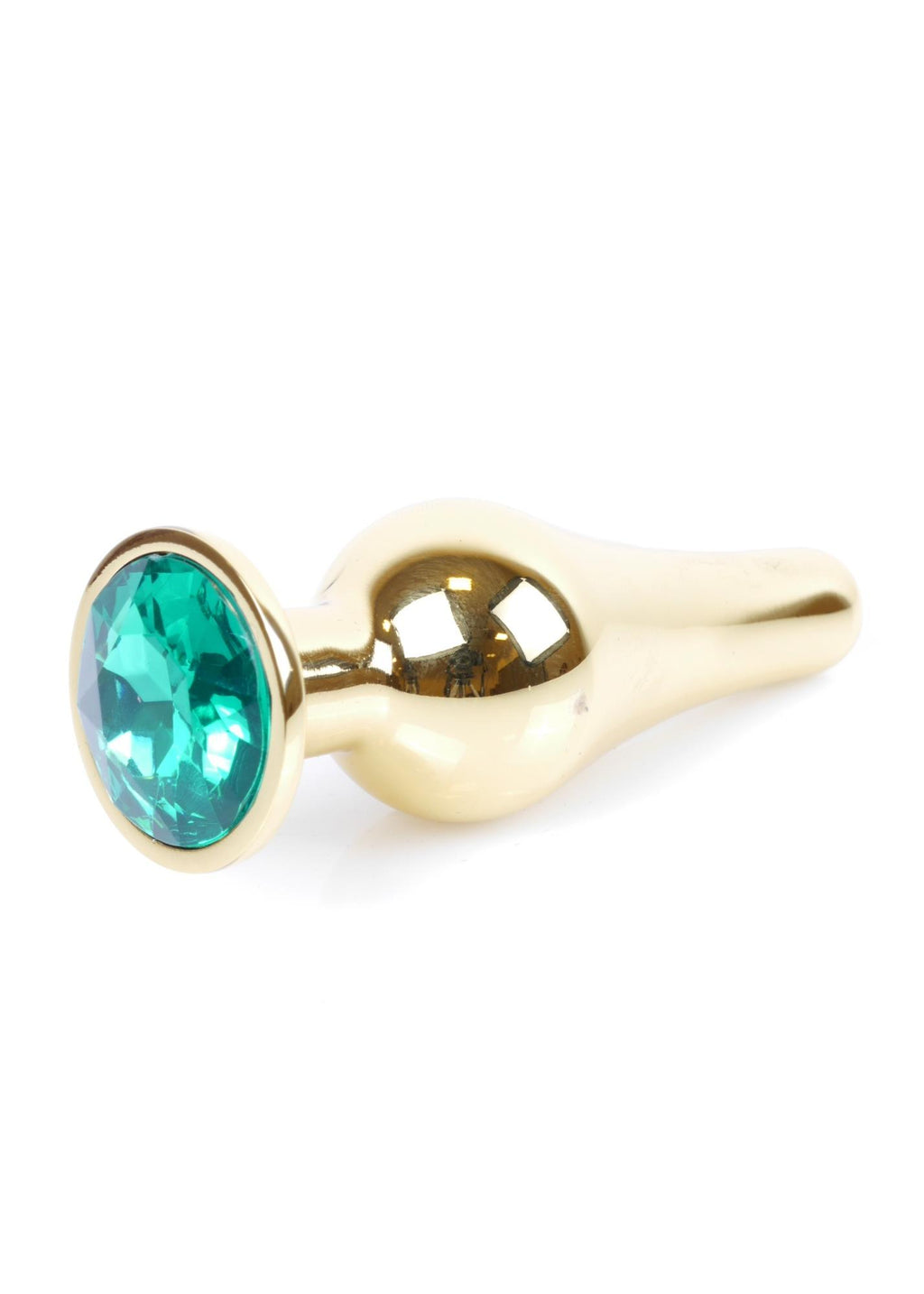MyLove Toys Jewellery Butt Plug · anální kolík se šperkem, zlatý s zeleným kamenem
