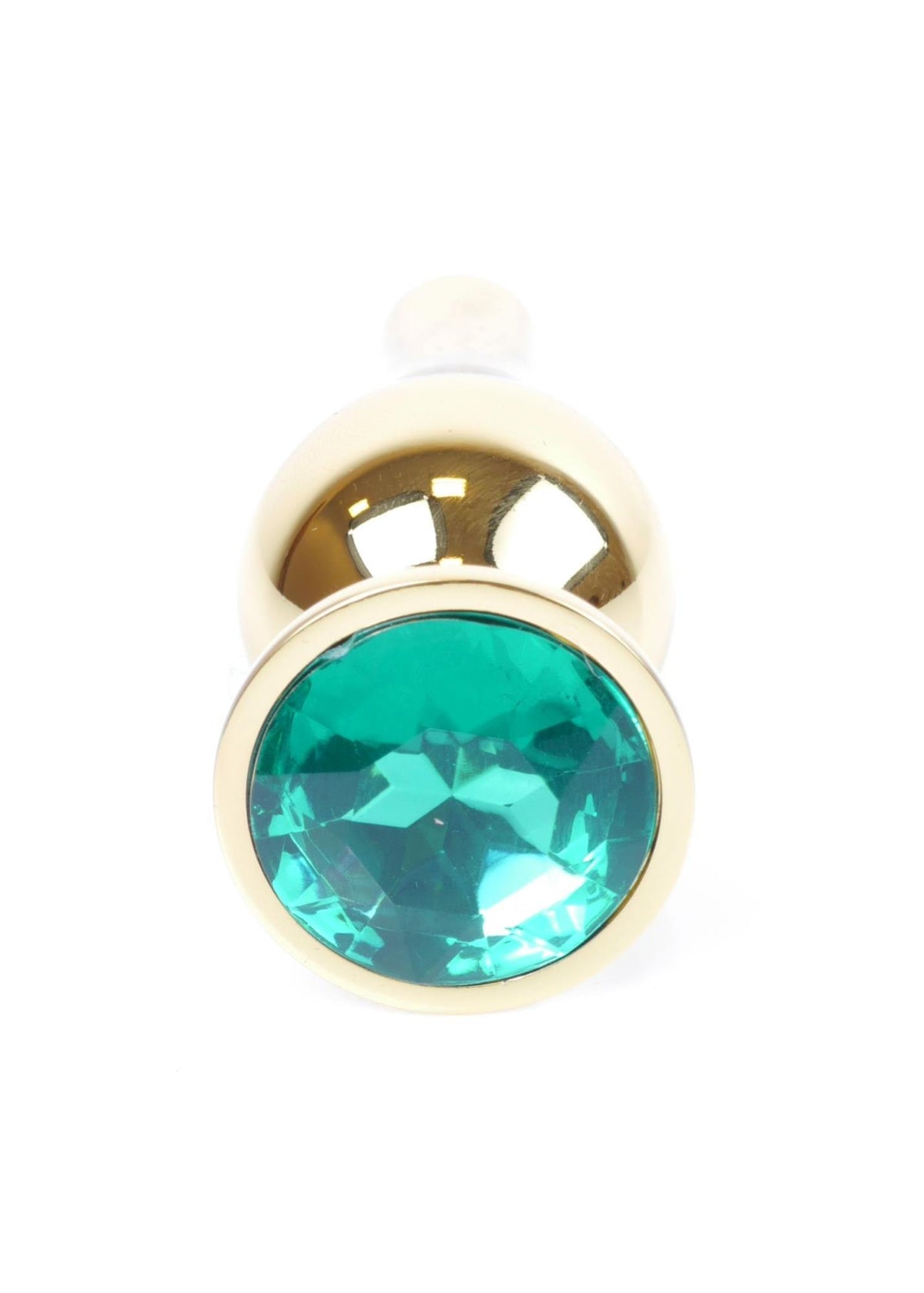 B-Series HeavyFun Jewellery Butt Plug · anální kolík se šperkem, zlatý se zeleným kamenem