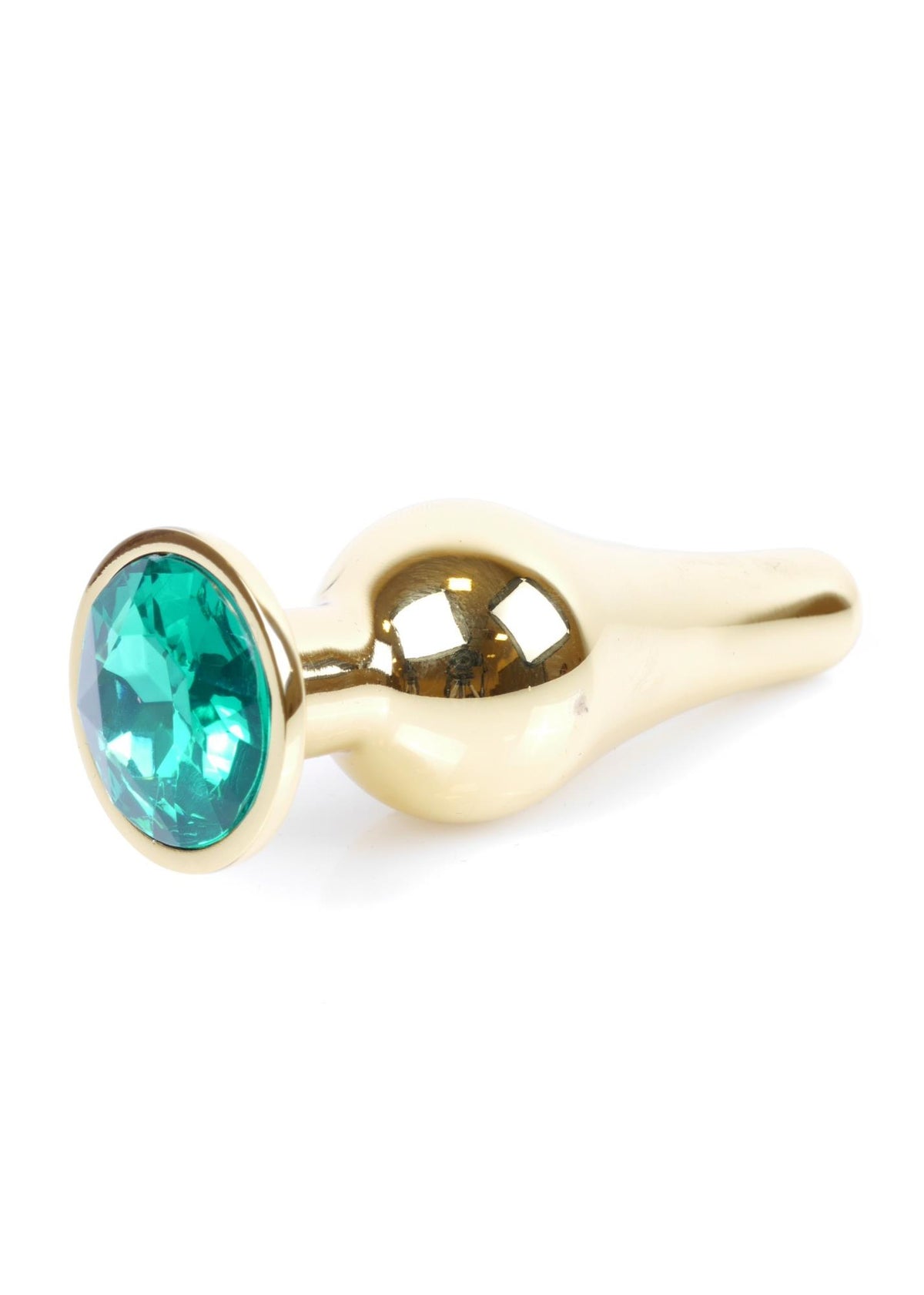 B-Series HeavyFun Jewellery Butt Plug · anální kolík se šperkem, zlatý se zeleným kamenem
