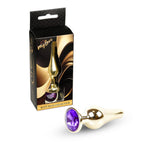 MyLove Toys Jewellery Butt Plug · anální kolík se šperkem, zlatý s fialovým kamenem