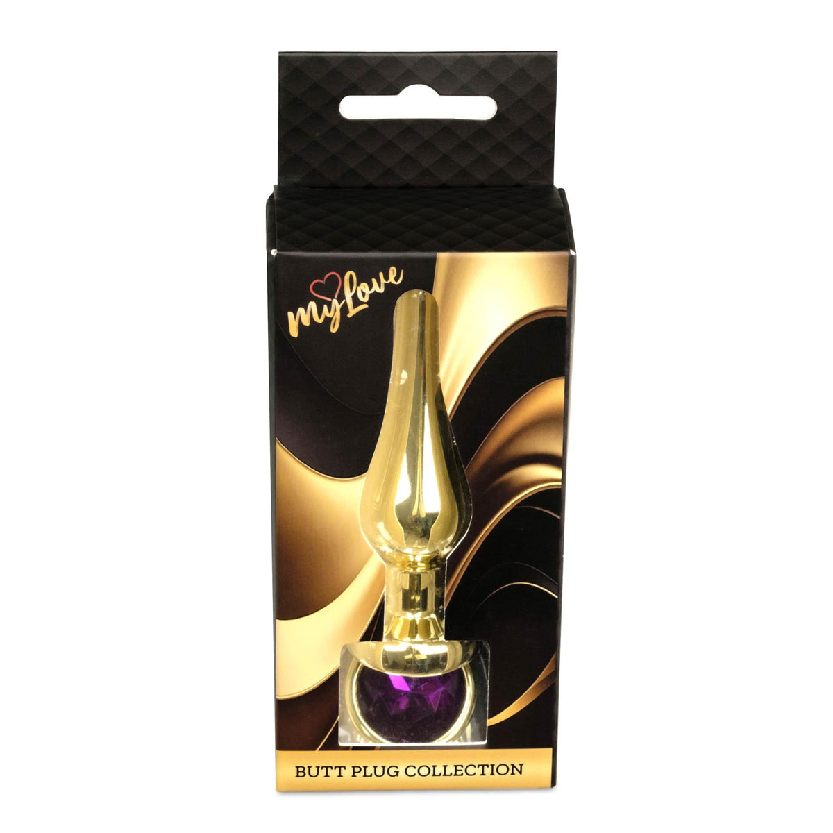MyLove Toys Jewellery Butt Plug · anální kolík se šperkem, zlatý s fialovým kamenem