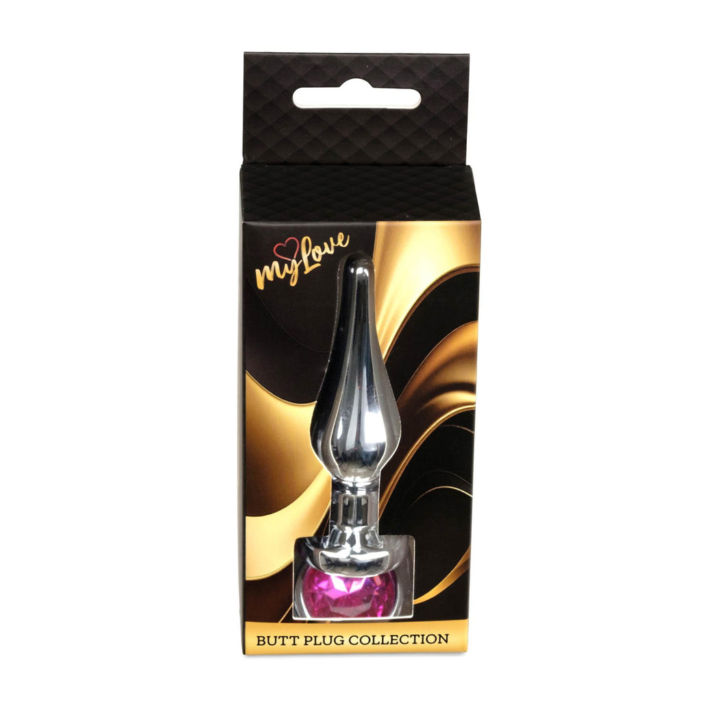 MyLove Toys Jewellery Butt Plug · anální kolík se šperkem, stříbrný s růžovým kamenem