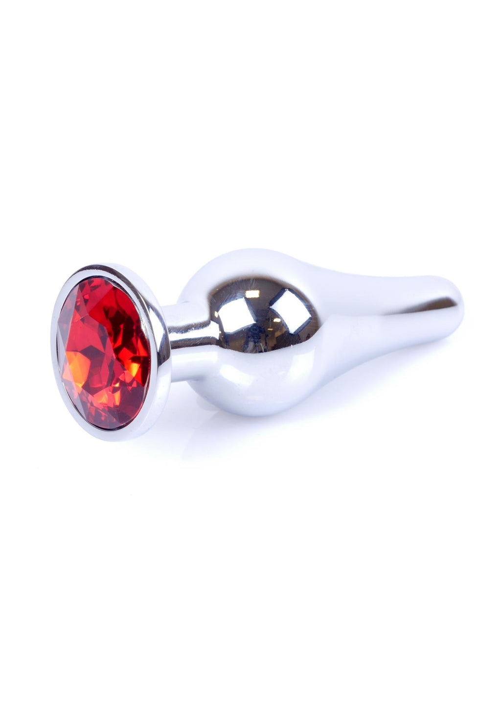 B-Series HeavyFun Jewellery Butt Plug · anální kolík se šperkem, stříbrný s červeným kamenem