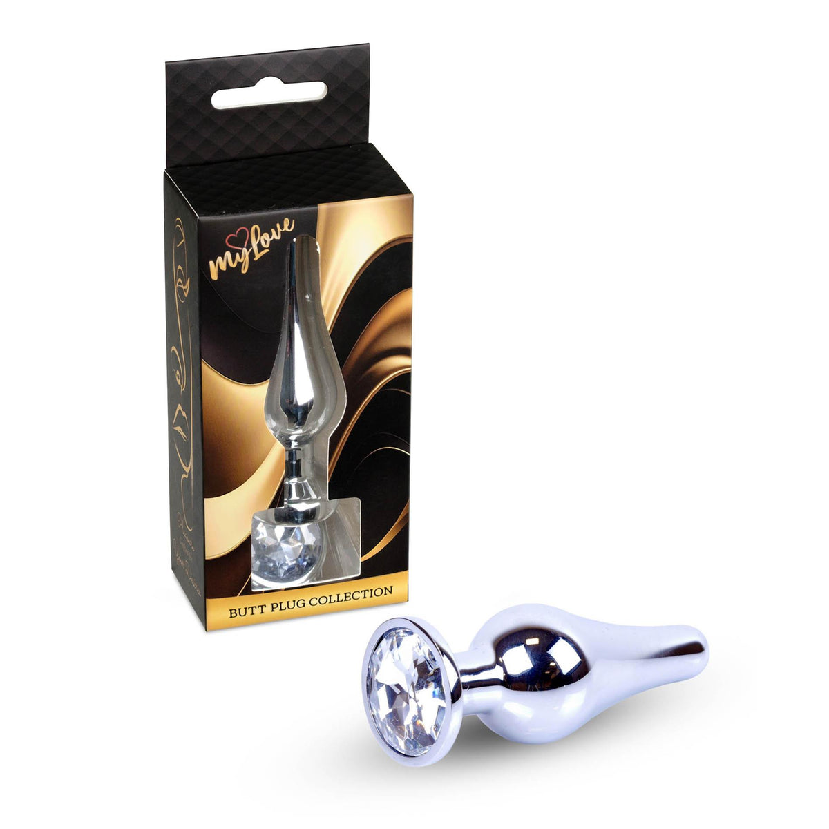 MyLove Toys - Jewellery Silver BUTT PLUG- Clear