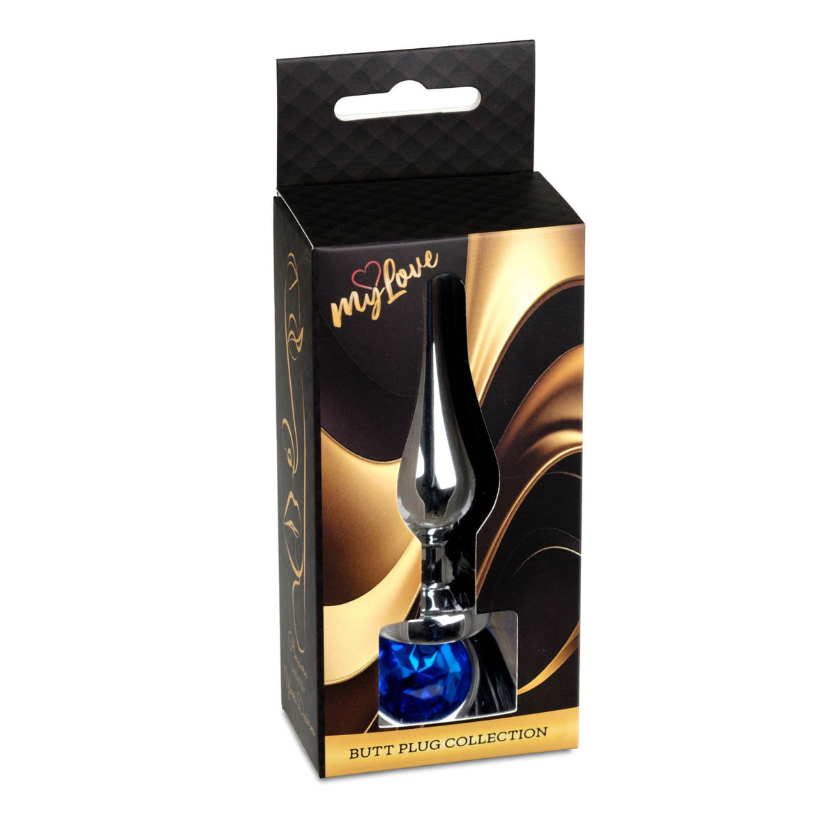 MyLove Toys Jewellery Butt Plug · anální kolík se šperkem, stříbrný s tmavě modrým kamenem