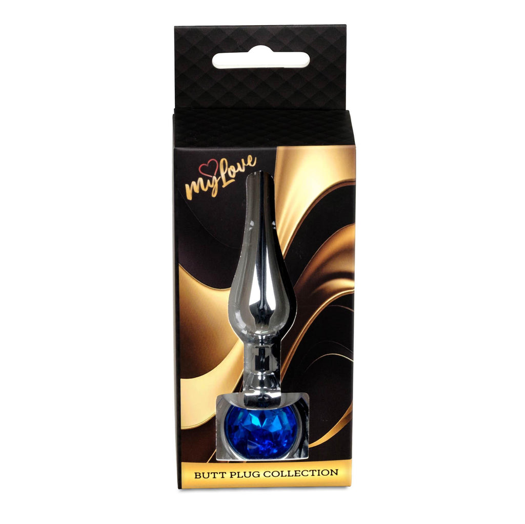 MyLove Toys Jewellery Butt Plug · anální kolík se šperkem, stříbrný s tmavě modrým kamenem