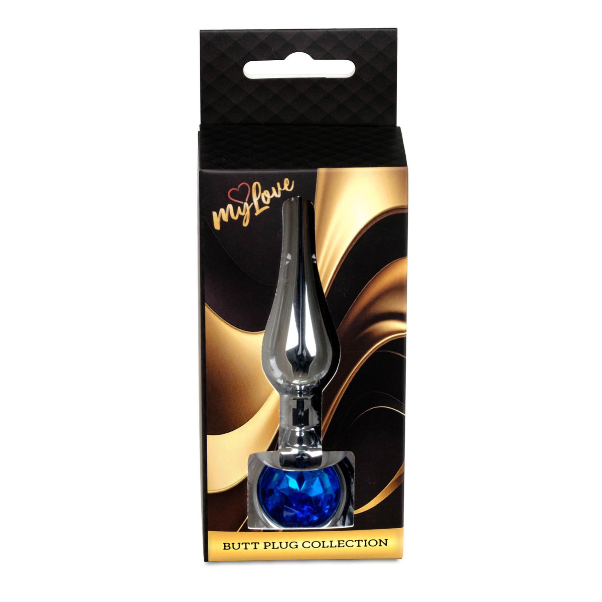 MyLove Toys Jewellery Butt Plug · anální kolík se šperkem, stříbrný s tmavě modrým kamenem