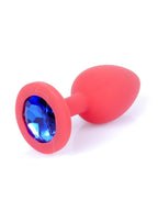 B-Series HeavyFun Plug Jewellery Small · anální kolík se šperkem · červený, modrý kámen
