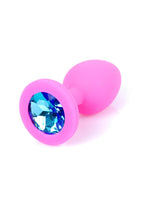 Jewellery Plug Small · silikonový anální kolík se světle modrým krystalem