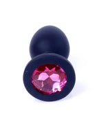 B-Series HeavyFun Plug Jewellery Small · anální kolík se šperkem · černý, růžový kámen