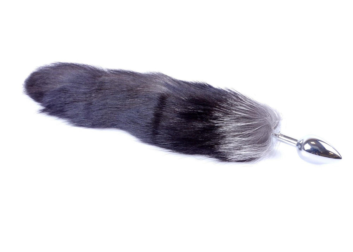 B-Series HeavyFun Fox Tail Plug · anální kolík s liščím ocasem, černý XXL