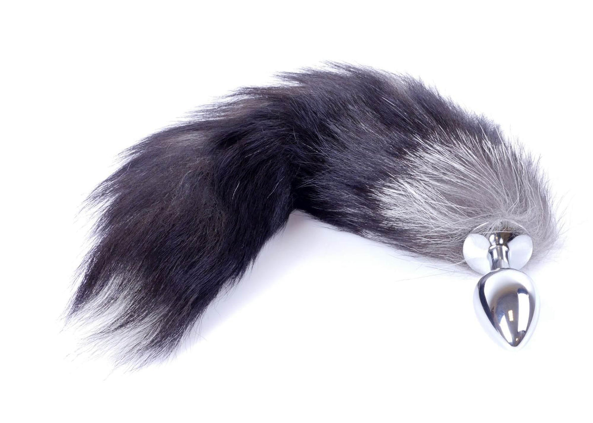 B-Series HeavyFun Fox Tail Plug · anální kolík s liščím ocasem, černý XXL