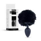 B-Series HeavyFun Bunny Tail · silikonový anální kolík s ocáskem · černý