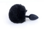 B-Series HeavyFun Bunny Tail · silikonový anální kolík s ocáskem · černý