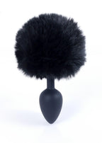 B-Series HeavyFun Bunny Tail · silikonový anální kolík s ocáskem · černý