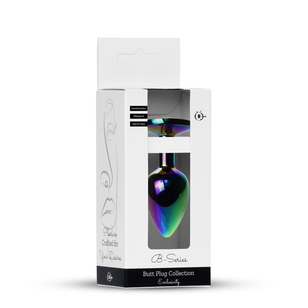 B Series HeavyFun Plug-Jewellery Multicolour Plug · anální kolík z oceli, čirý kámen