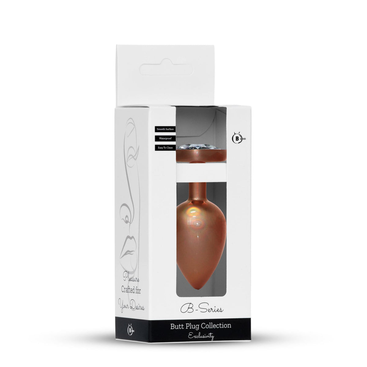 Plug-Jewellery Pearl Gold Heart PLUG- Clear L