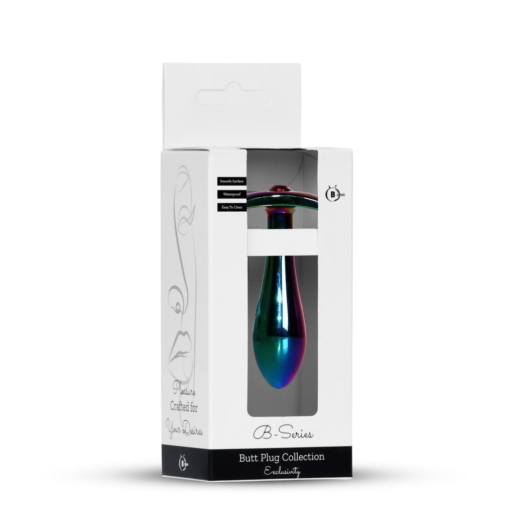 B-Series HeavyFun Plug-Jewellery Multicolour · anální kolík z nerezové oceli, červený krystal, vel. S