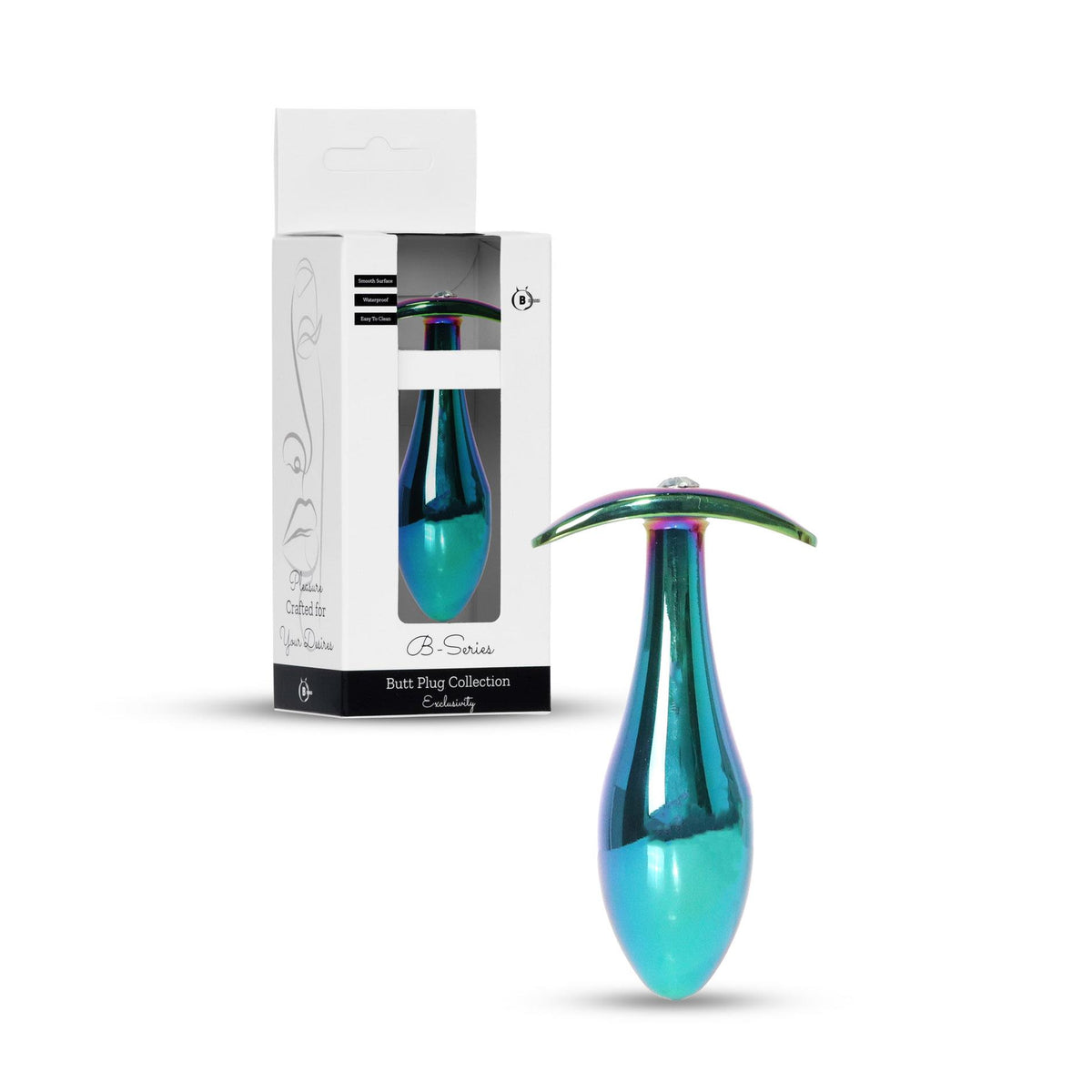 B-Series HeavyFun Plug-Jewellery Multicolour · anální kolík z nerezové oceli, čirý krystal, vel. L