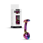 B Series HeavyFun Plug-Jewellery Multicolour Curved Plug · zahnutý anální kolík z oceli, vel. M
