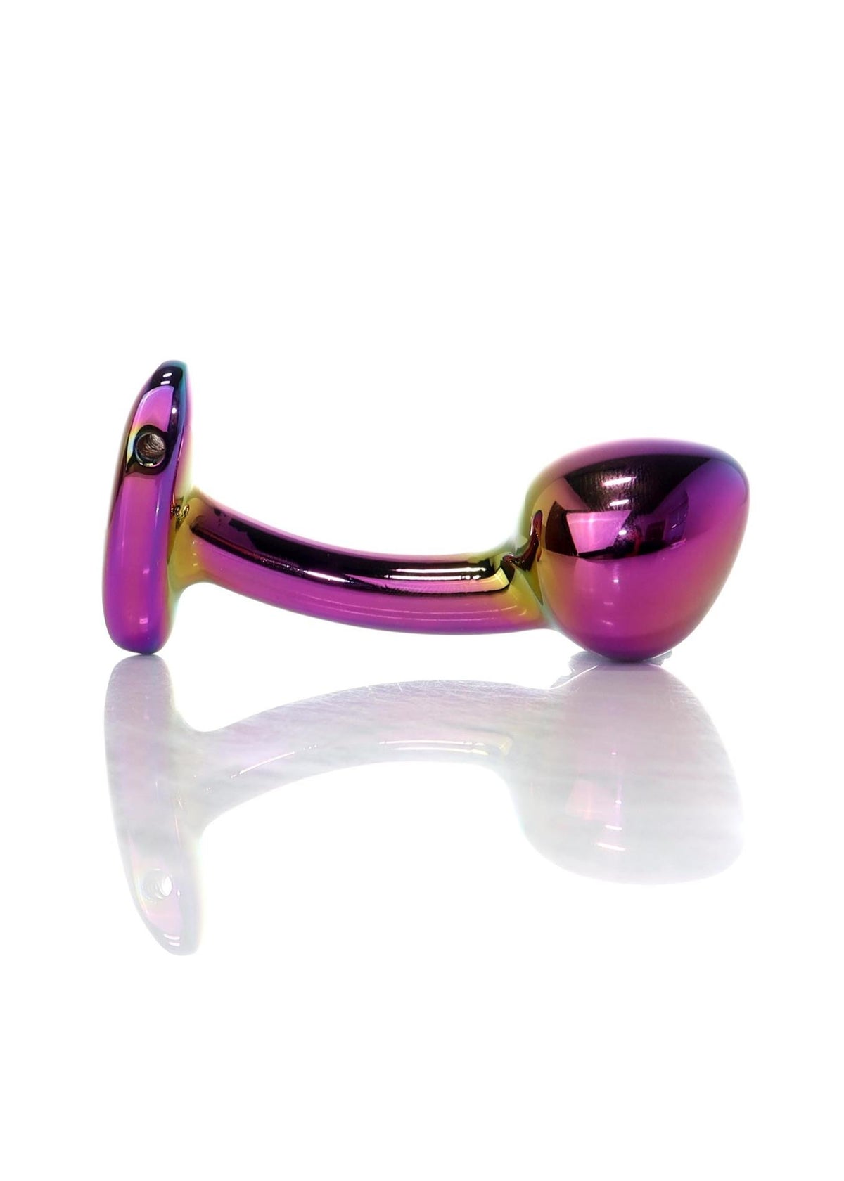 B Series HeavyFun Plug-Jewellery Multicolour Curved Plug · zahnutý anální kolík z oceli, vel. M