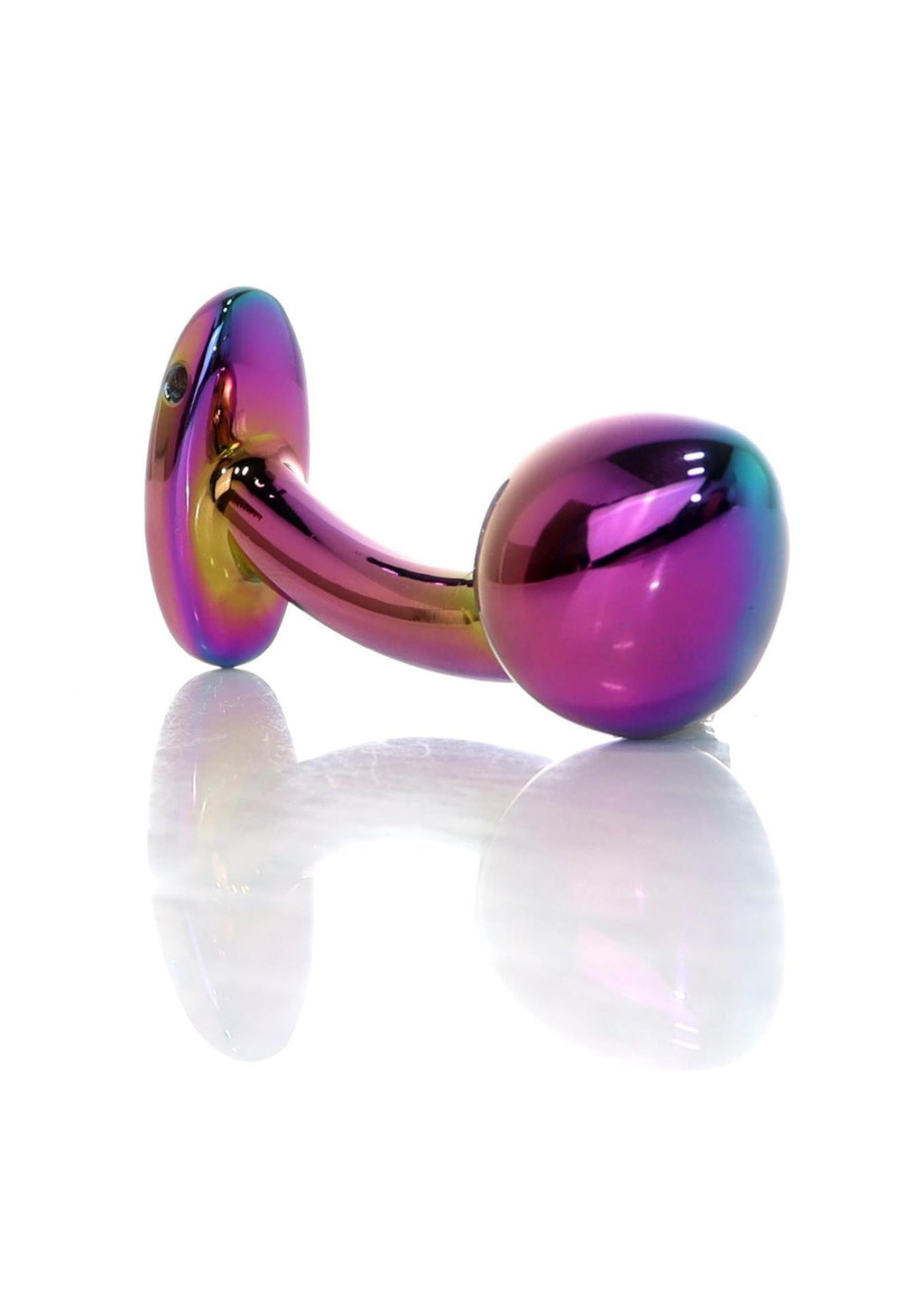 B Series HeavyFun Plug-Jewellery Multicolour Curved Plug · zahnutý anální kolík z oceli, vel. M