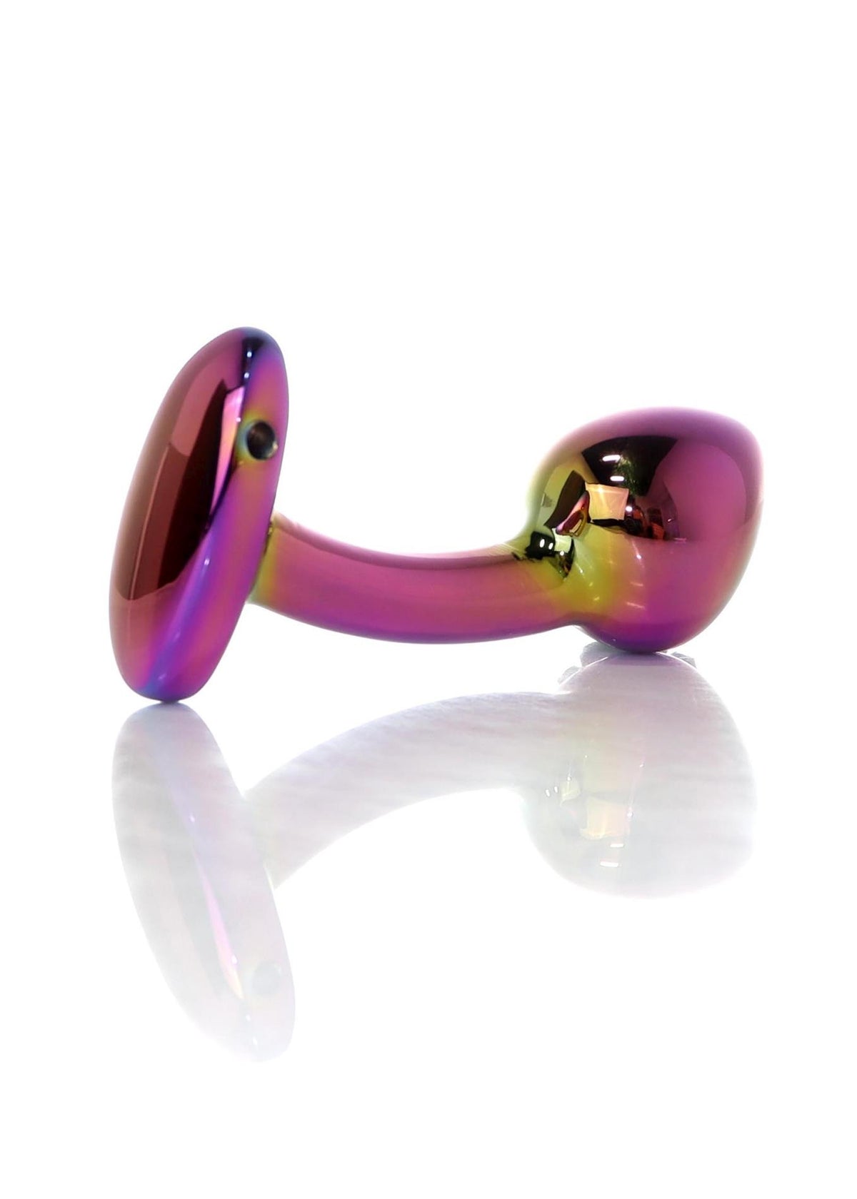 B Series HeavyFun Plug-Jewellery Multicolour Curved Plug · zahnutý anální kolík z oceli, vel. M