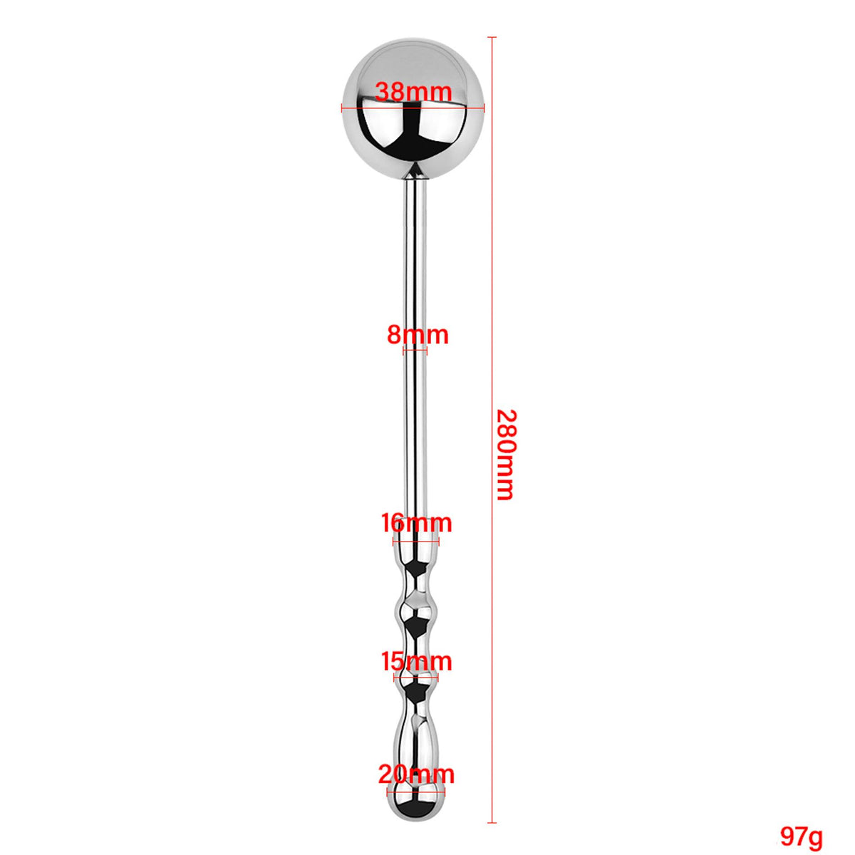 B-Series HeavyFun Jewellery Metal Anal Plug No. 2 · kolík s dlouhou rukojetí