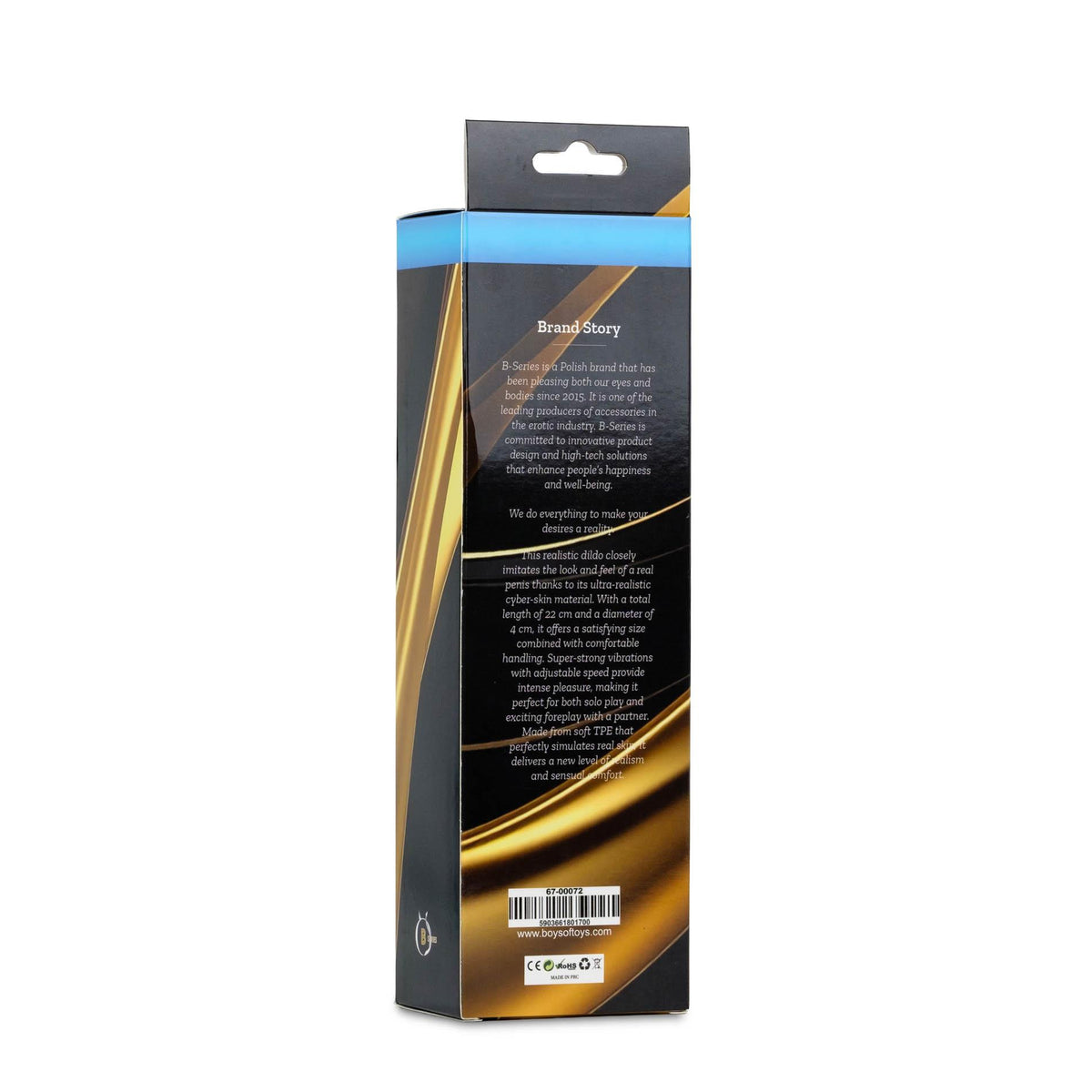 EasyLove Real Skin · realistický vibrátor · černá, 22 cm