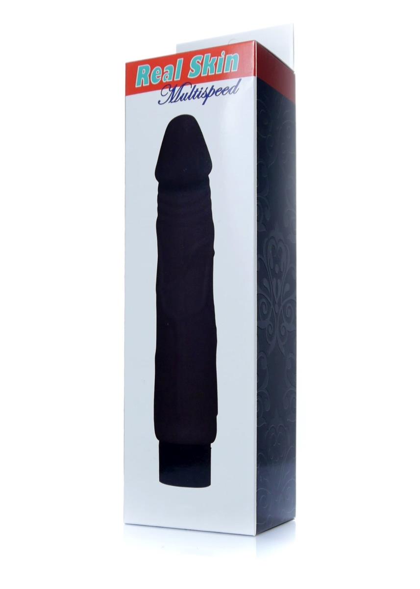 EasyLove Real Skin · realistický vibrátor · černá, 22 cm