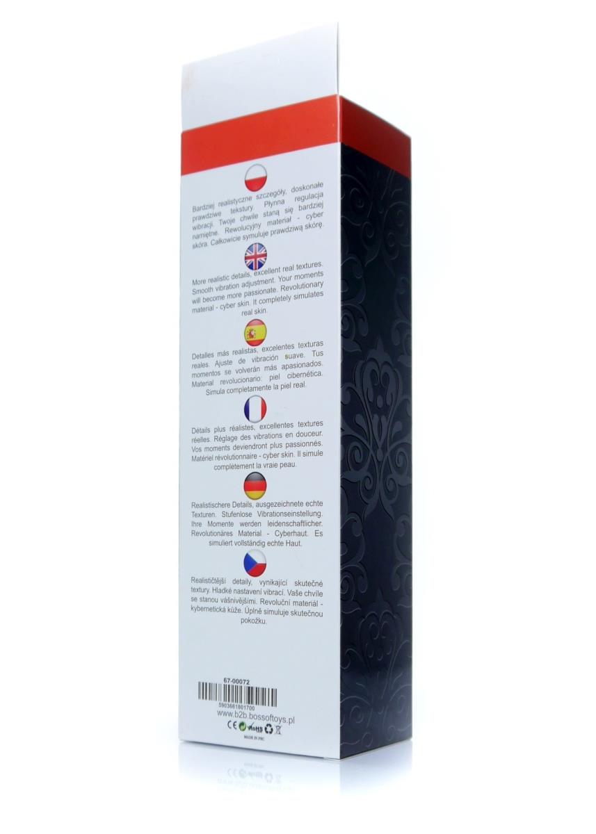 EasyLove Real Skin · realistický vibrátor · černá, 22 cm