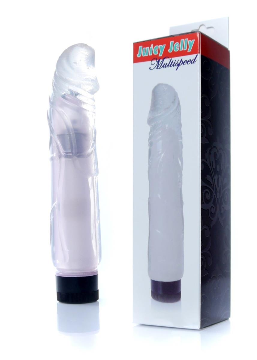 EasyLove Juicy Jelly · realistický vibrátor 22 cm · průhledná