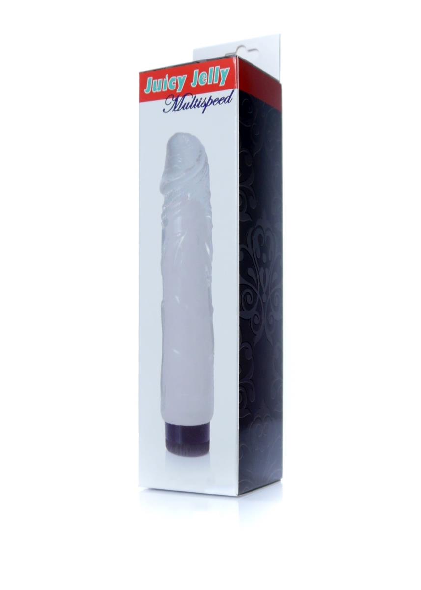 EasyLove Juicy Jelly · realistický vibrátor 22 cm · průhledná