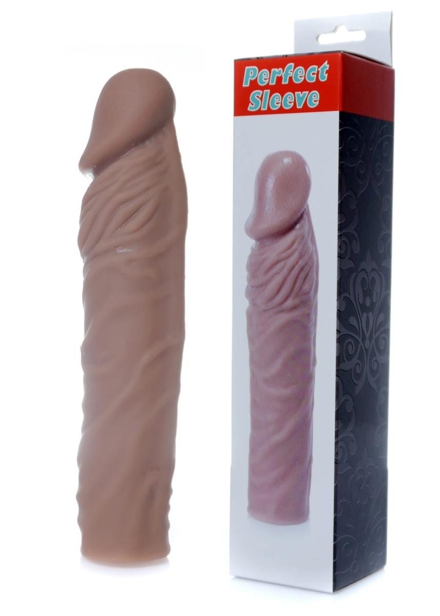 B Series EasyLove Perfect Sleeve Mulatto · prodlužovací návlek na penis · +7 cm
