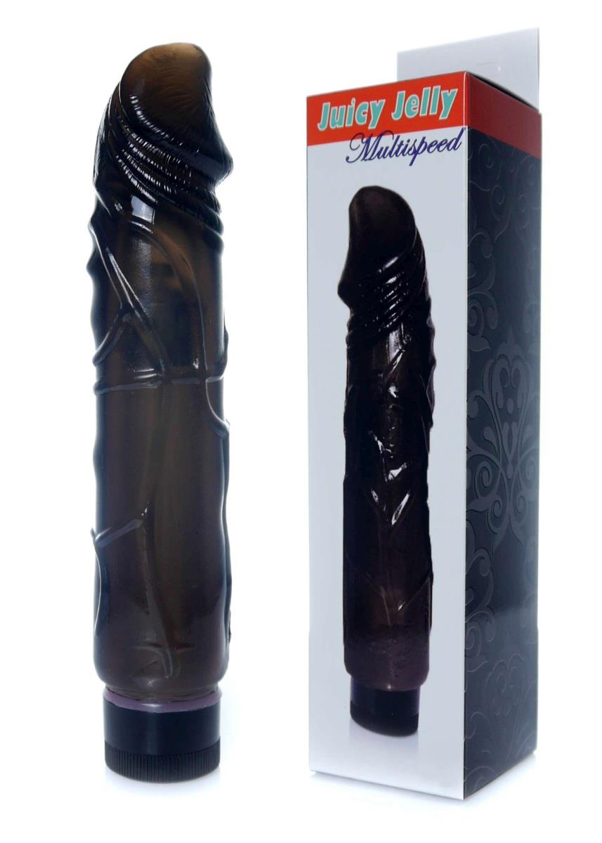 EasyLove Juicy Jelly Multispeed · realistický vibrátor 22 cm · černá