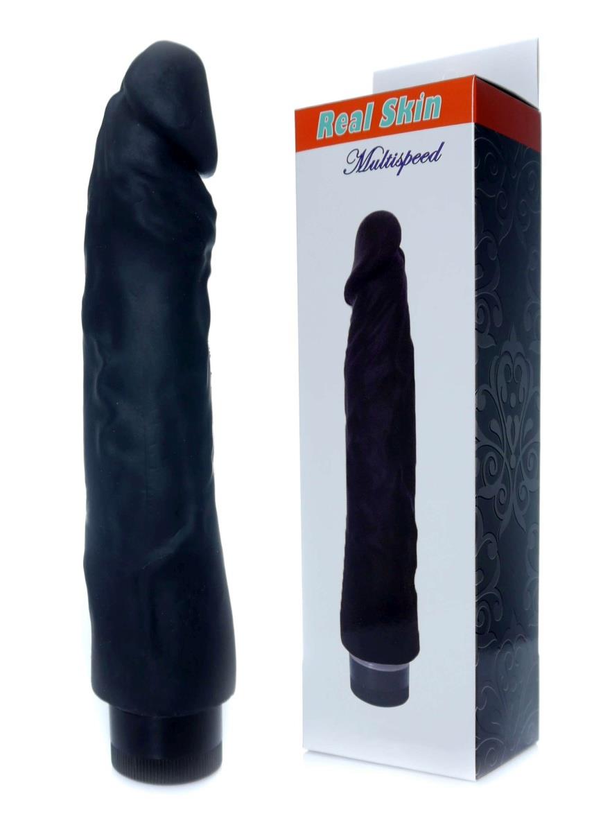 EasyLove Real Skin · realistický vibrátor · černá, 22,5 cm