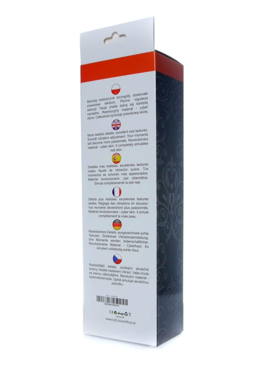 EasyLove Real Skin · realistický vibrátor · černá, 22,5 cm