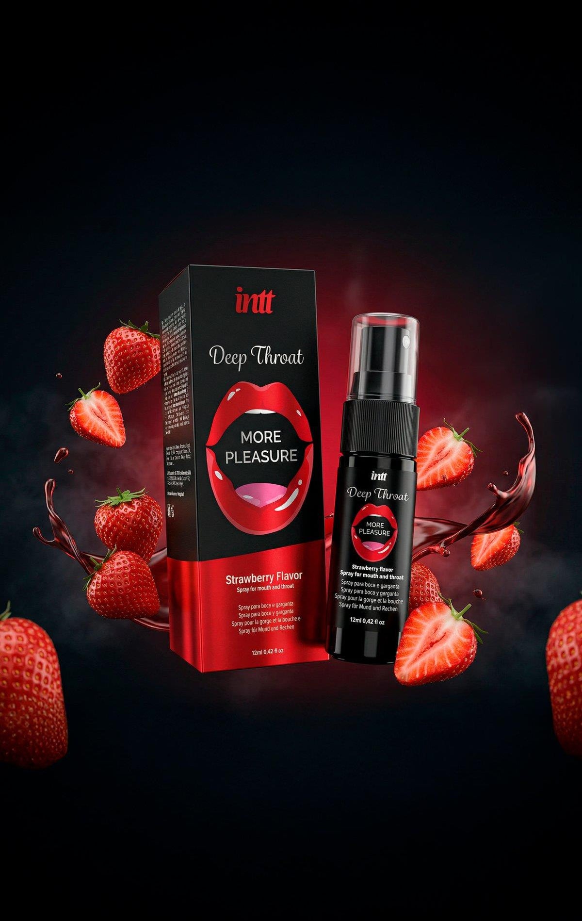 Intt Deep Throat Strawberry · orální sprej s jahodou 12 ml