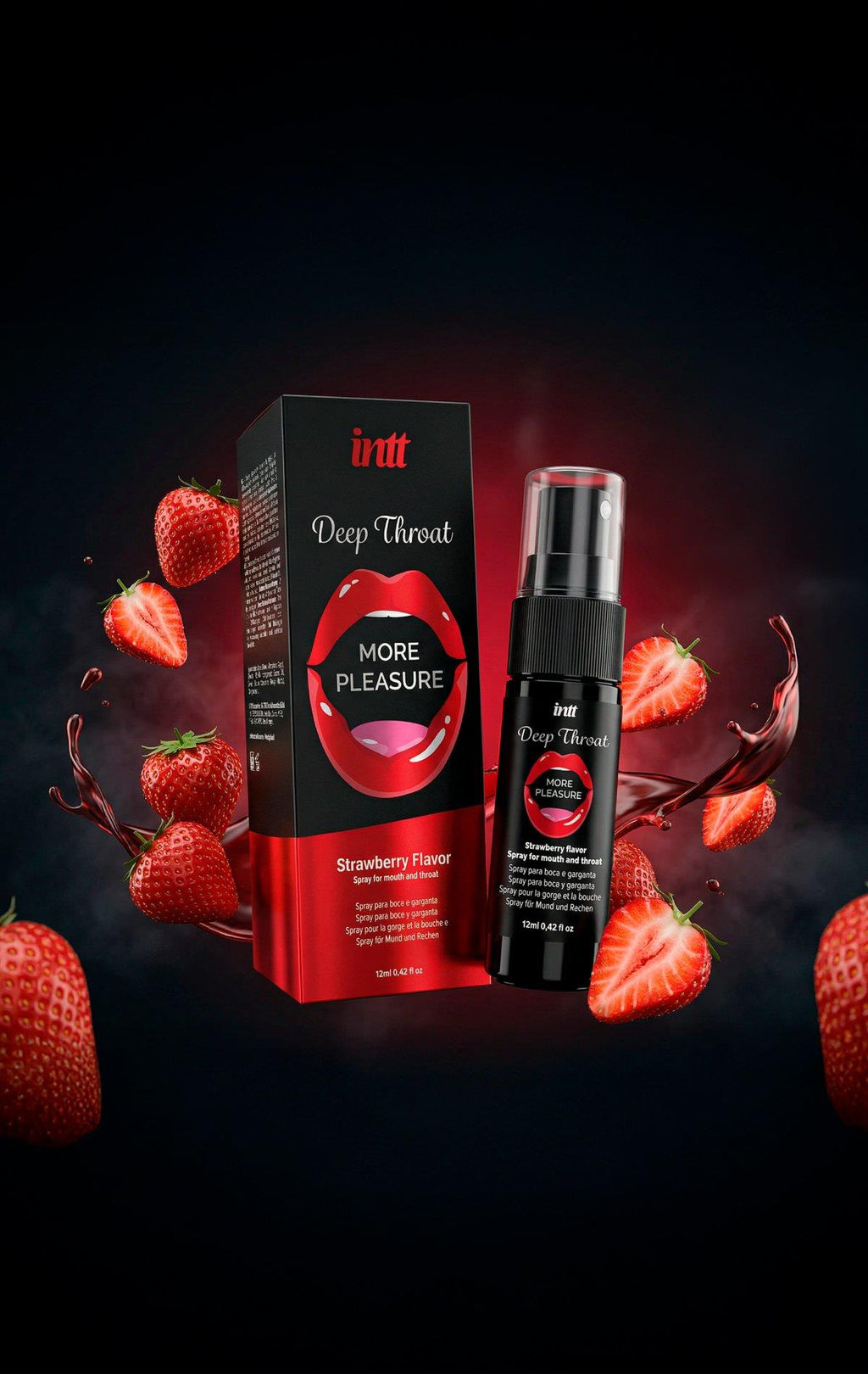 Intt Deep Throat Strawberry · orální sprej s jahodou 12 ml