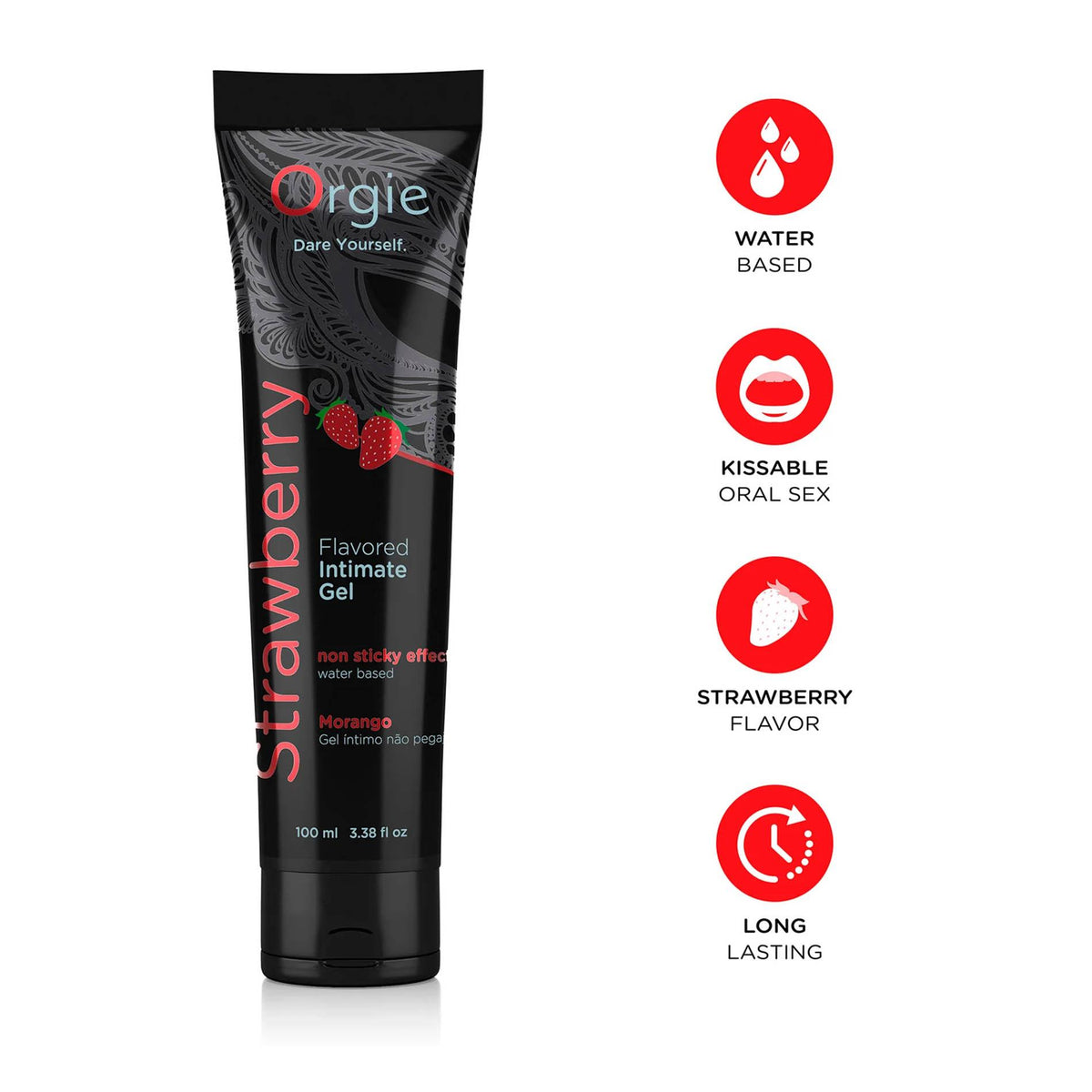 Orgie Lube Tube Strawberry · ochucený lubrikant na vodní bázi, 100 ml