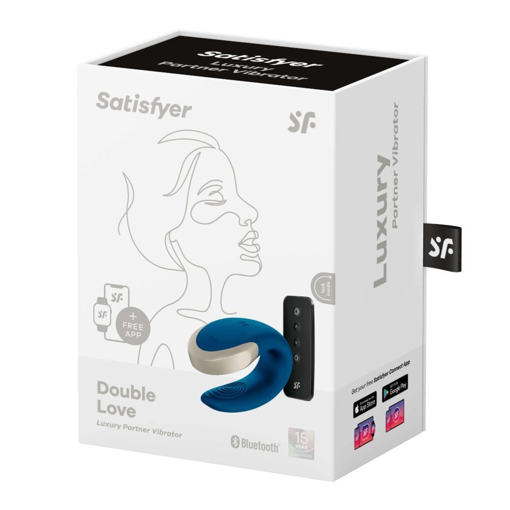 Satisfyer Double Love · párový vibrátor s dálkovým ovladačem · modrý