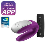 Satisfyer Double Fun · vibrátor pro páry s ovládáním přes aplikaci, fialová